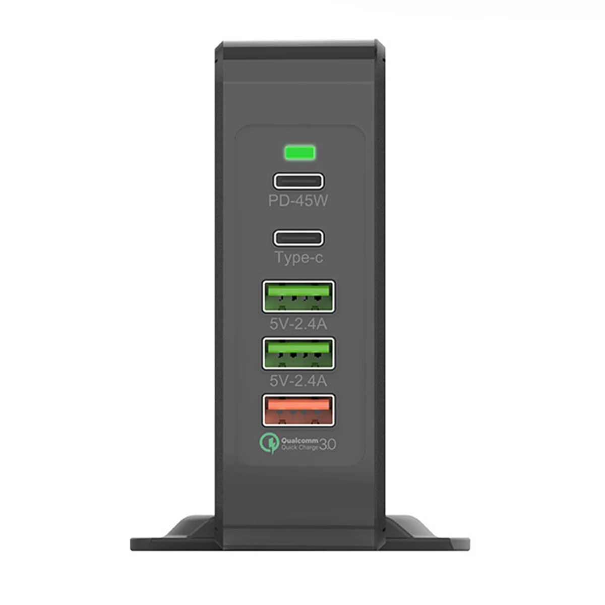 SOONHUA Qi Wireless 2-IN-1 Charger 5 Port USB PD Type-C Fast Charging Station Built-In Smart Chip With Rotate Bottom Bracket | Электроника