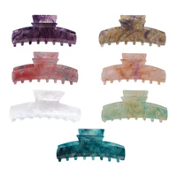 7 colors fashion design hair clip large frosted hair gripping clip acetate claw clip bath tray hair accessories acrylic clip