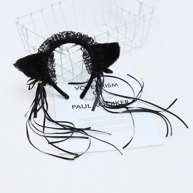 

Anime Fur Ear Pattern Glow Hair Hoop Cat Bell For Women Night Party Club Bar Wearing Decorate Maid Light Headband