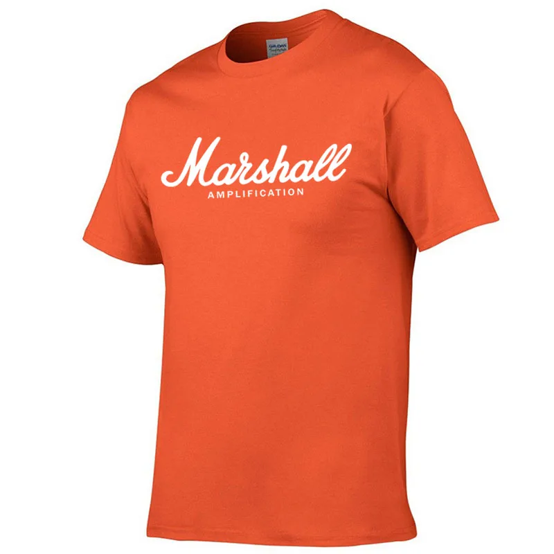 Летняя брендовая футболка Marshall из 100% хлопка Мужская с короткими рукавами модная
