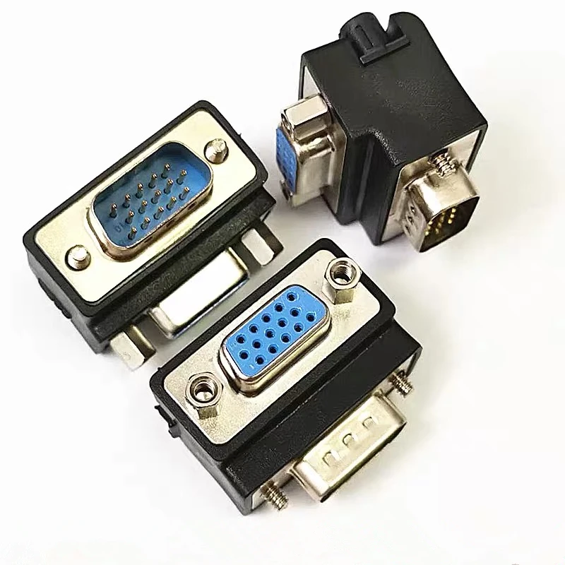 Переходник для монитора с углом 90 градусов вверх, VGA SVGA папа-VGA 15pin мама, разъемы для ПК, ноутбука, ТВ, видео адаптер