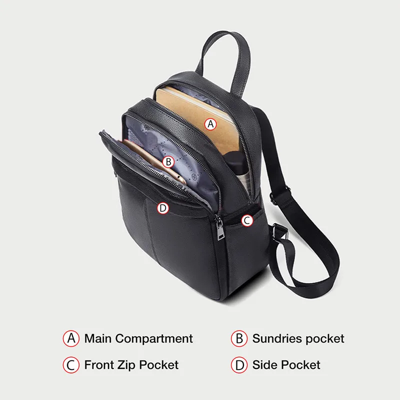 foxer new fashion outing office lady backpack split leather large capacity backpack woman soft travel bag girl simple school bag free global shipping