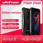 Смартфон Ulefone Armor 8 защищенный, экран мобильный телефон дюйма, Android 10, процессор Helio P60, ОЗУ 4 Гб, ПЗУ 64 ГБ, Восьмиядерный процессор, экран 6,1 дюйма