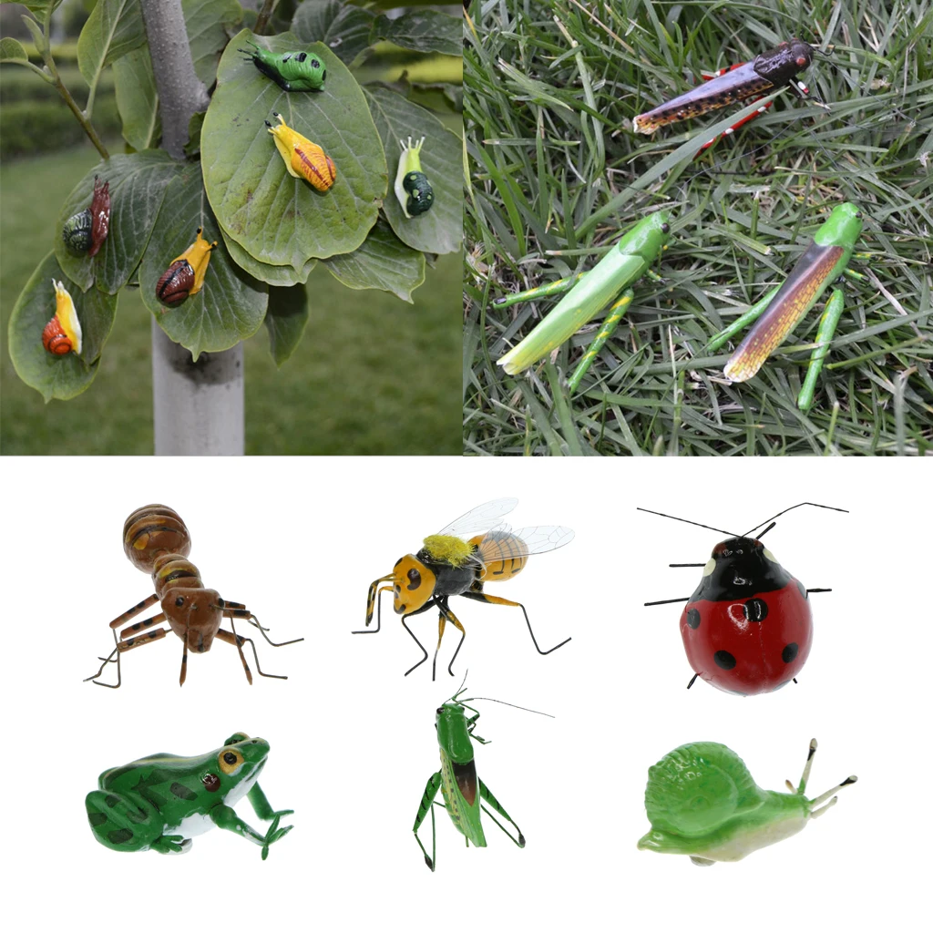 Реалистичная фигурка насекомых пчела кузнечик садовые декоративные игрушки Кол