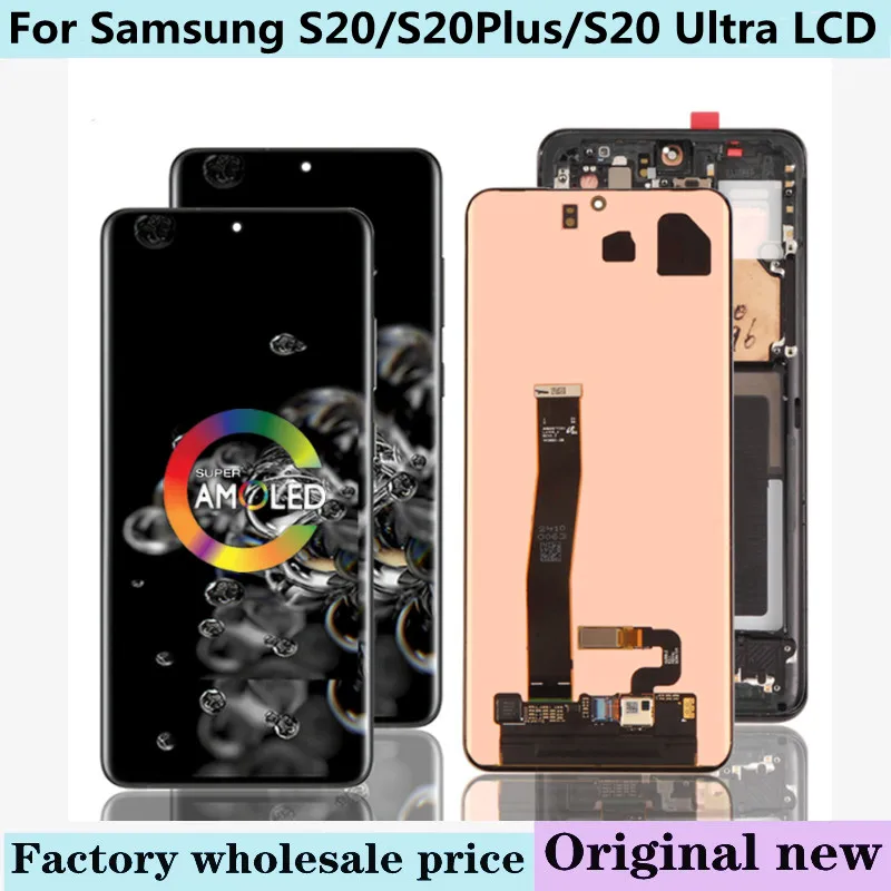

New Original Amoled S20 Ultra G988F LCD For Samsung Galaxy S20 G981B S20 Plus G986F/DS G988F LCD With Frame Display Touch Screen