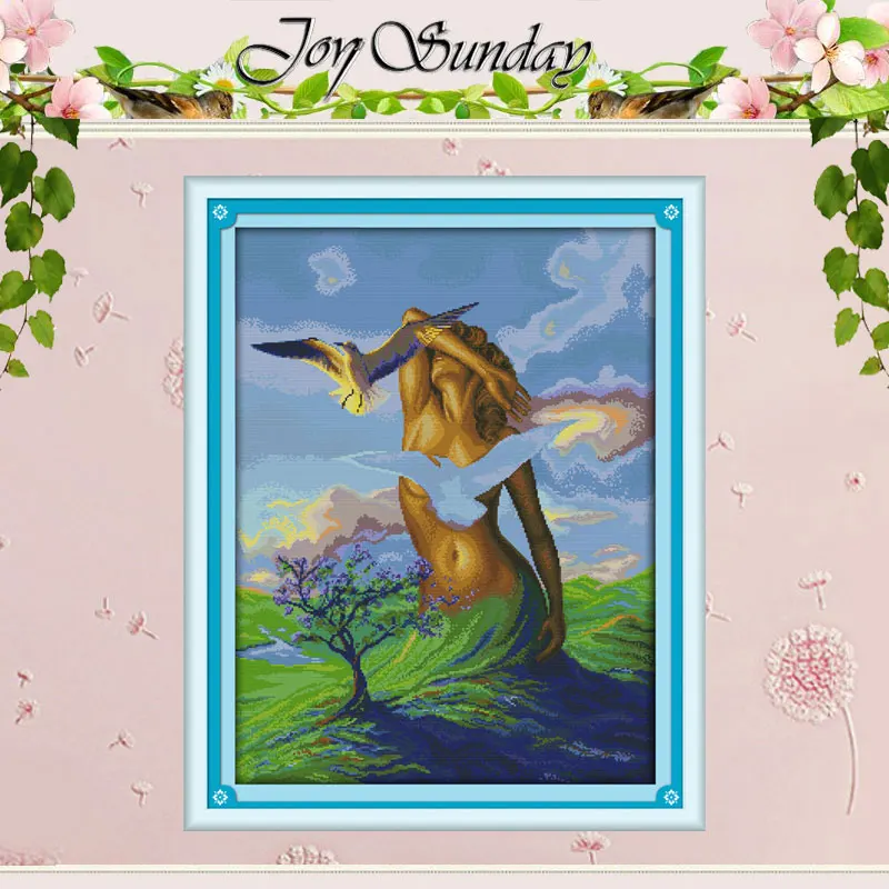 

Earth Goddess Patterns Counted Joy Sunday Cross Stitch Kits DIY 11CT 14CT Stamped DMC Cross-Stitch Sets Embroidery Needleworkk
