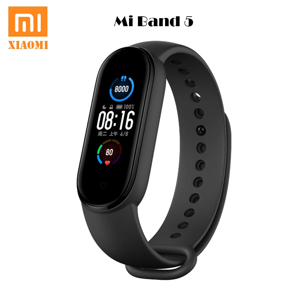 Смарт браслет Xiaomi Mi Band 5 4 цвета сенсорный экран фитнес трекер Bluetooth спортивный