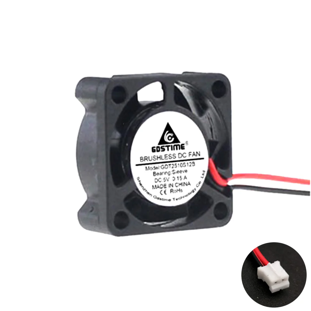 5V PH2.0 2Pin 2510 мини Бесщеточный вентилятор DC 5 в 12 В 24 В Чипсет Вентилятор радиатора 25X25X10 мм 3d принтер Охлаждающие вентиляторы, охладитель вентилятор радиатора - Цвет: 5V PH2.0 2Pin