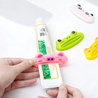 3 pcs cute animal modeling toothpaste tube squeezer plastic cleanser holder useful dispenser extruder pandatigerfrogpigcat