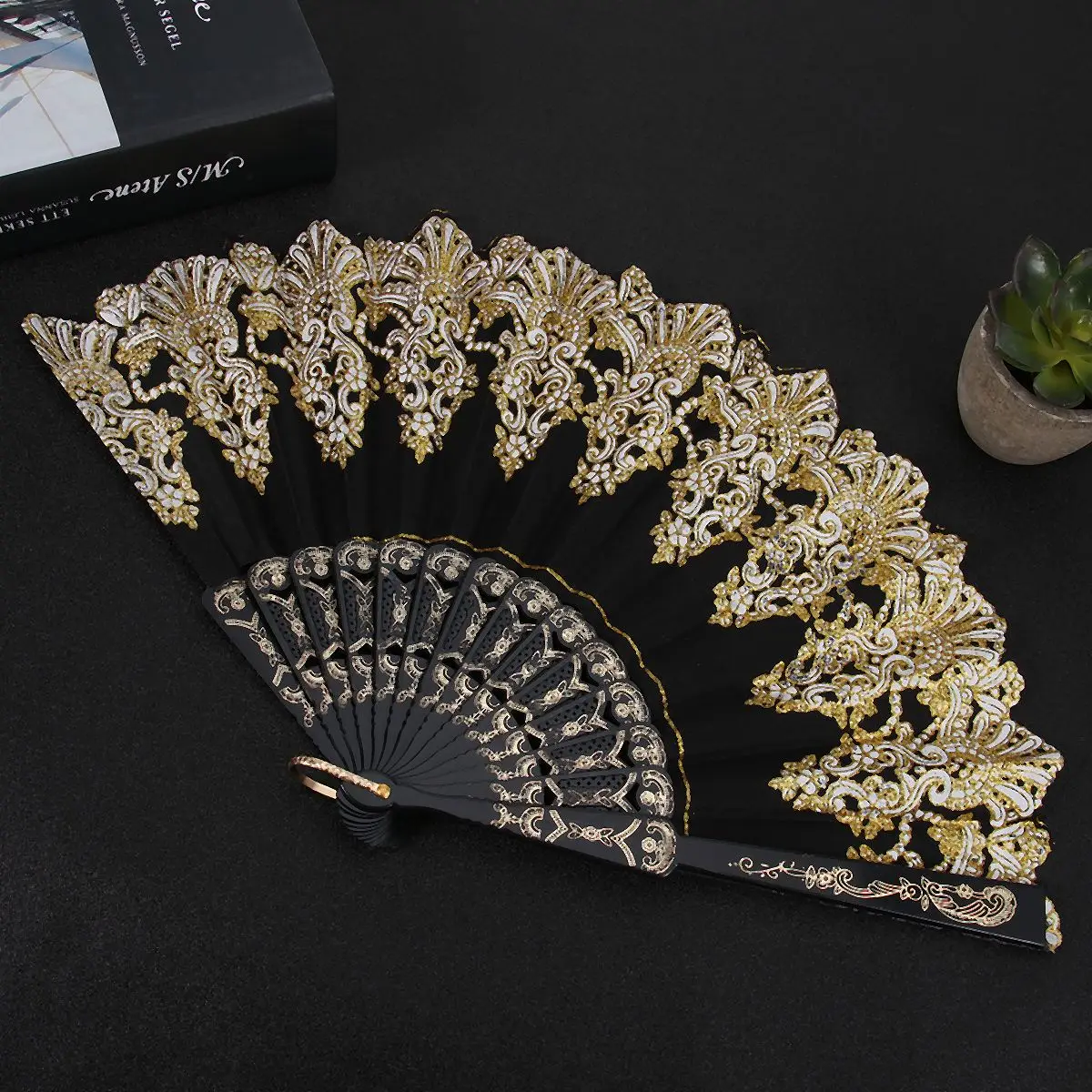 Большой складной веер в китайском стиле с принтом для праздника подарка