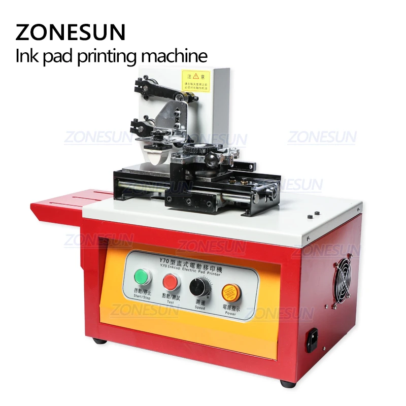 ZONESUN Automatic Ink Pad Printing Machine Electric Production Date Coding Machine Plastic Milk Carton Bottle Glass Pad Printer