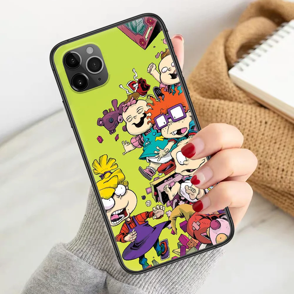 

Rugrat Cartoon Cute Phone Case Cover Hull For iphone 5 5s se 2 6 6s 7 8 12 mini plus X XS XR 11 PRO MAX black pretty Etui
