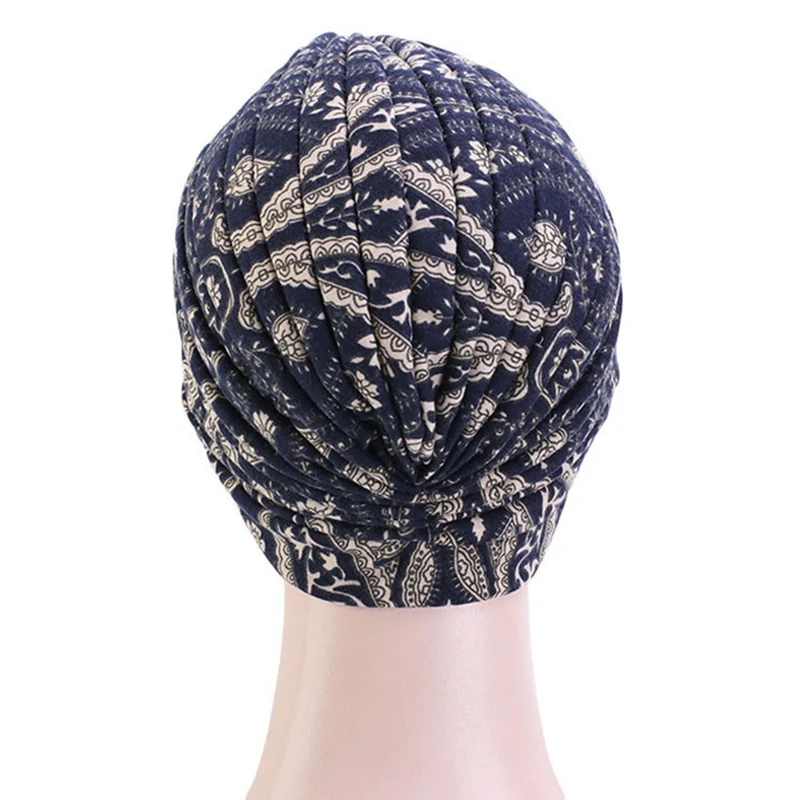 

Bandanas Women Stretchy Turban Muslim Hat Headband Warp Female Chemo Hijab Knotted Indian Cap For Women