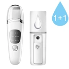 Ультразвуковой скребок для кожи лица, лопатка для глубокой очистки + портативный отпариватель для лица, очиститель пор, ионный ОТШЕЛУШИВАЮЩИЙ ПИЛИНГ, инструменты для красоты