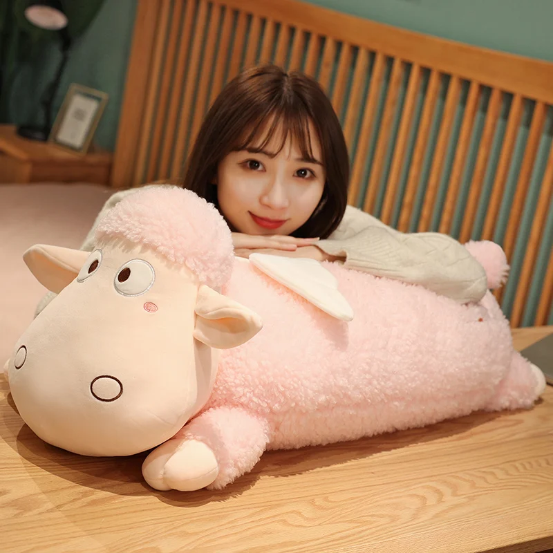 60/80 см Kawaii Лежа Ангел овец плюшевые игрушки милые животные плюшевая кукла мягкий