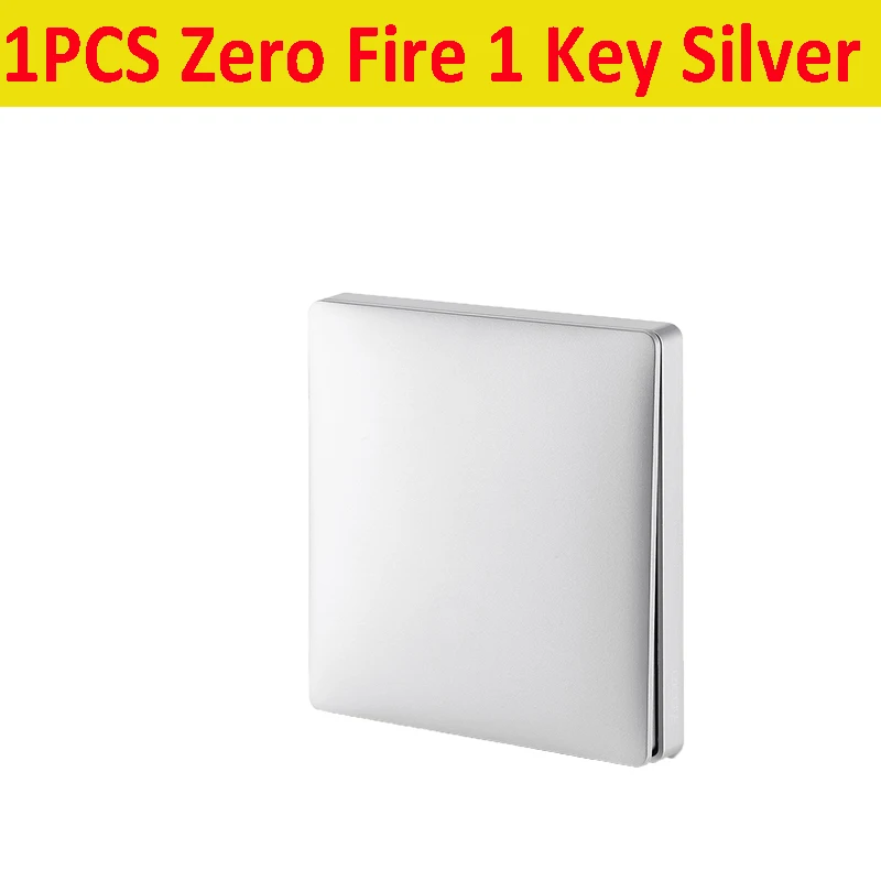 1PCS ZeroFire 1key AQara серебристый/Золотой беспроводной умный настенный выключатель одиночный/ноль огонь свет Swich приложение дистанционное управление Интеллектуальный связь умный переключатель - Цвет: 1PCS ZeroFire 1key