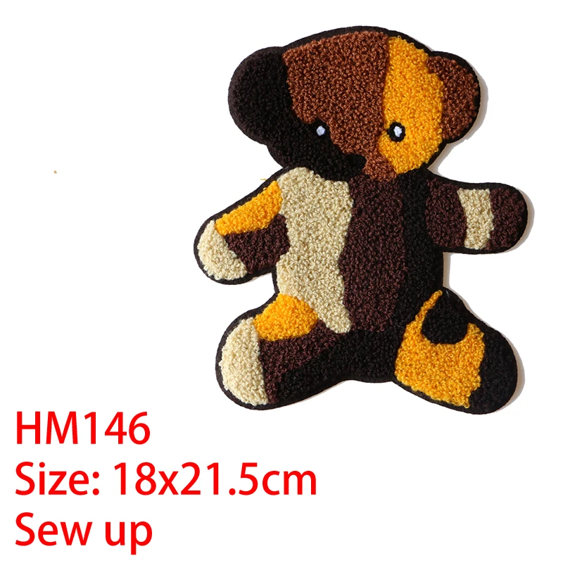 Cartoon Decorative Kitty Cat Bear Chenille Icon Towel Embroidered Applique Patches For clothes DIY Iron on Badges a Backpack | Дом и сад