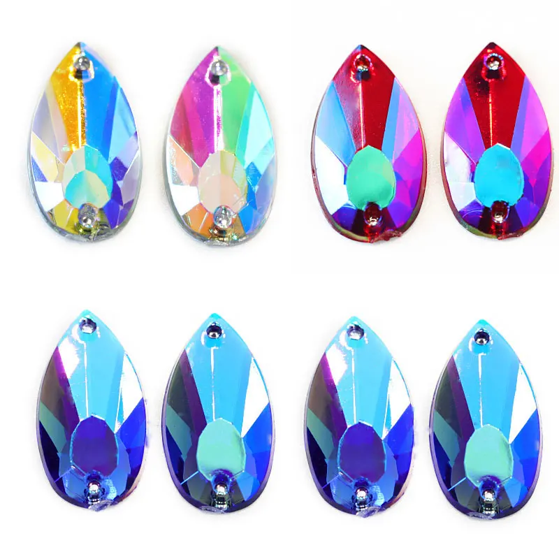9x17 мм 50 шт. акриловые стразы с плоской задней стороной пуговицы капельки