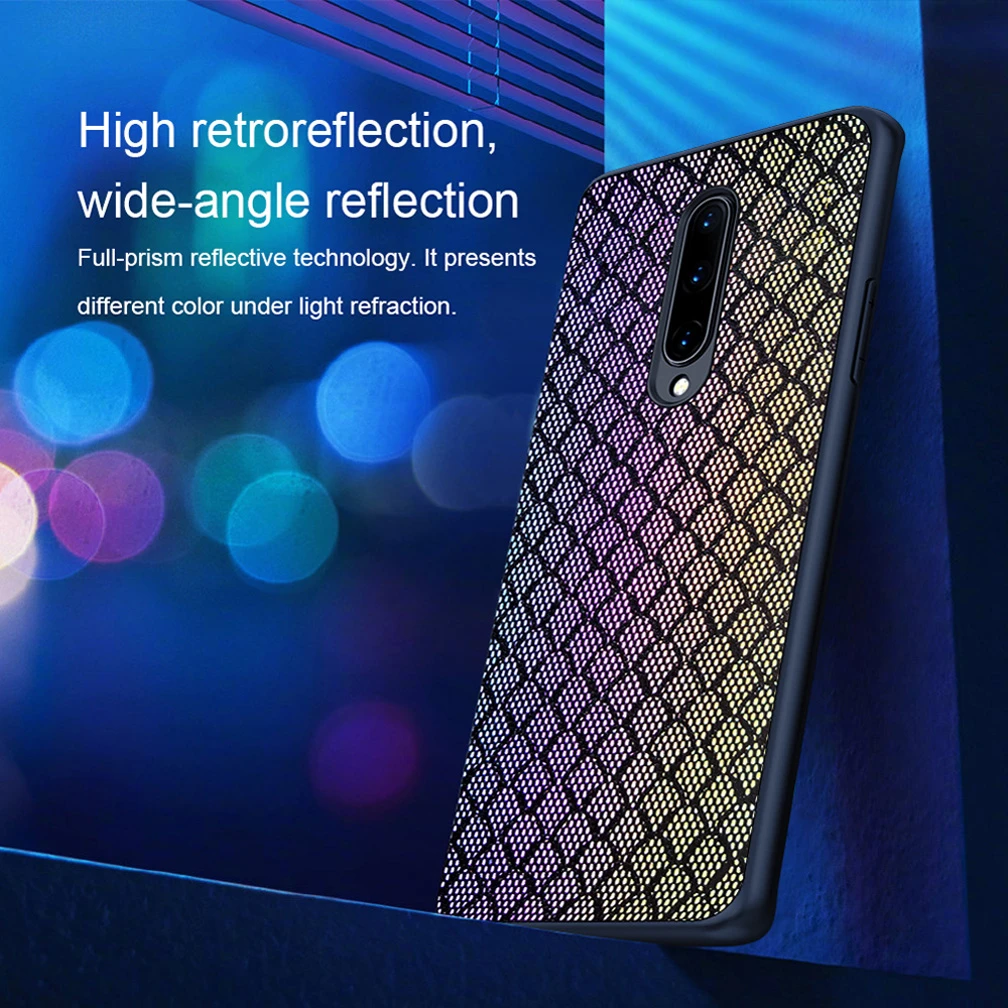 Для For OnePlus 8 чехол Twinkle s Nillkin Жесткий ПК + Мягкий ТПУ Градиент полиэстер