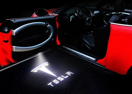 For Tesla 2 Для Tesla Logo светильник Tesla модель S модель X модель 3 модель Y автомобильный Стайлинг Tesla эмблема Автомобильный Дверной светильник приветственный светильник декоративная лампа - Испускаемый цвет: For Tesla 2