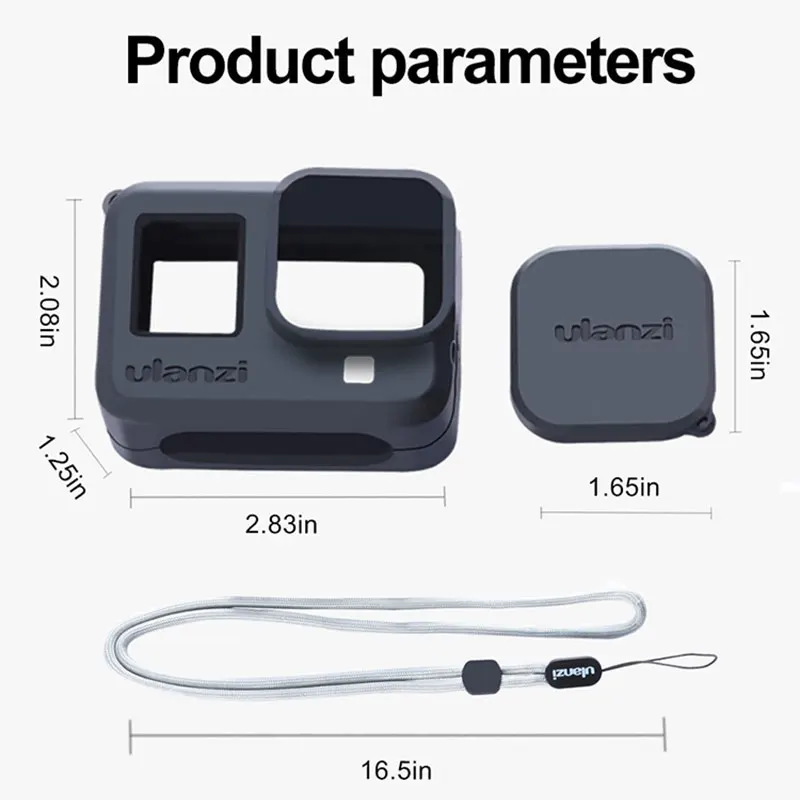 Ulanzi силиконовый защитный чехол для GoPro 8 Объектив Полный мягкий Корпус с шнурком Hero8 аксессуары спортивной