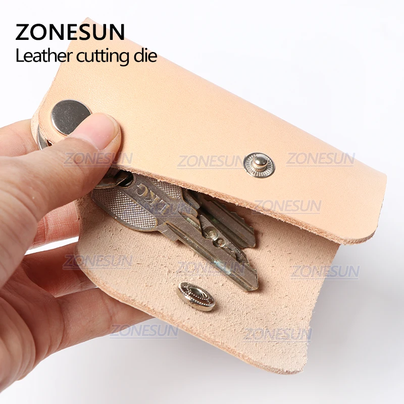 ZONESUN S004 изготовленный на заказ кожаный брелок для ключей высечки ручной работы