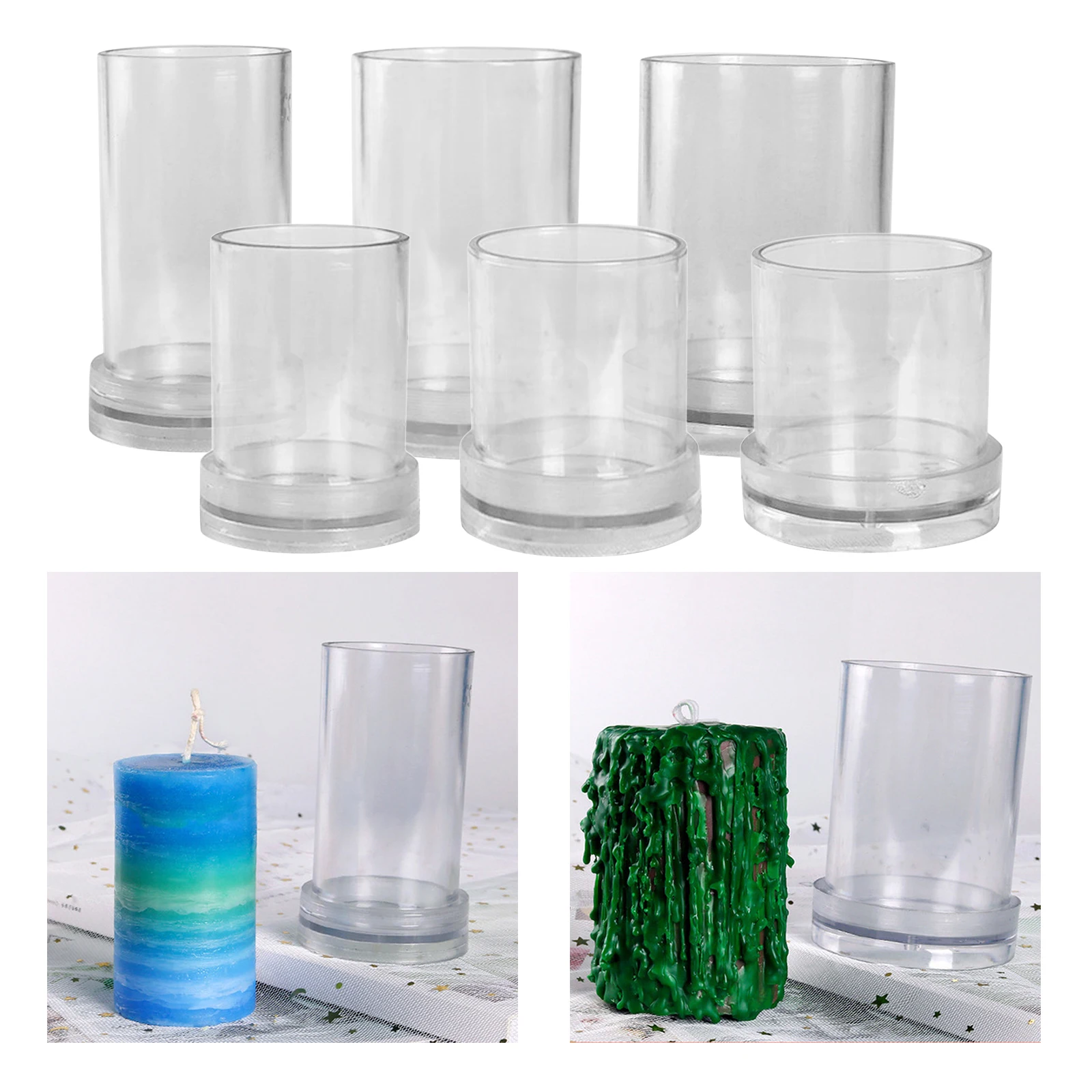 

Clear Cylinder Candle Molds DIY Plastic Candle Making Molds Crafts Resin Mold Making Candle Soap Model Supplies