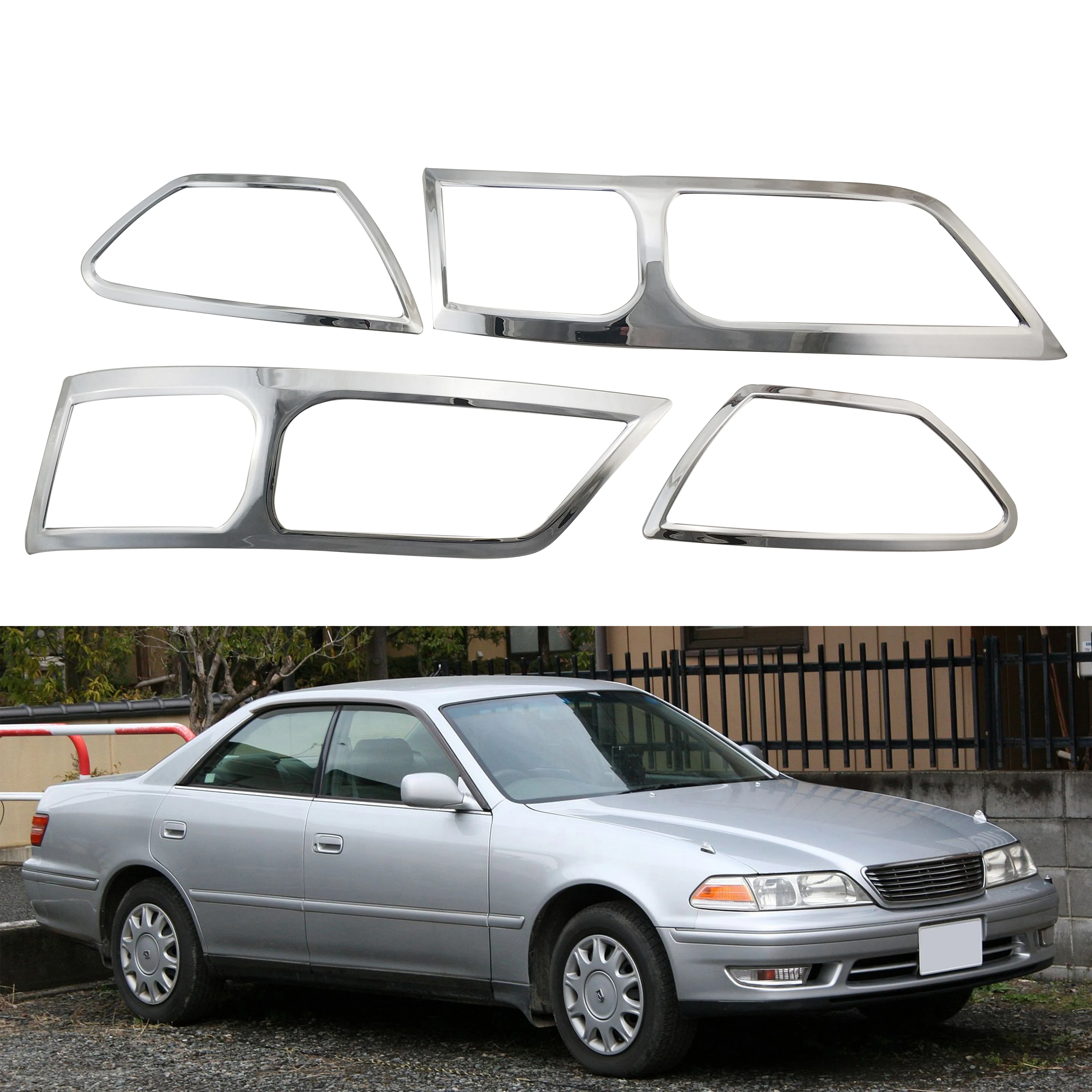 1996-2000 для Toyota Mark II GX100 ABS хромированный налобсветильник фонарь накладка рамка