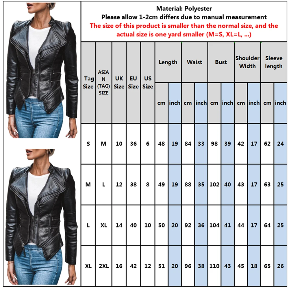 Женское кожаное пальто на молнии в стиле панк весну и осень готическое