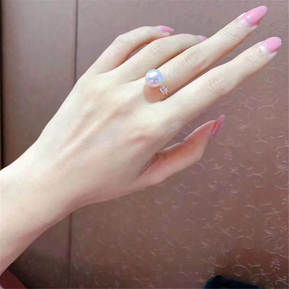 

Pearl Ring Settings, Fashionable Ring Findings, Adjustable Size 925 Silver Ring Jewelry DIY Making No Pearl