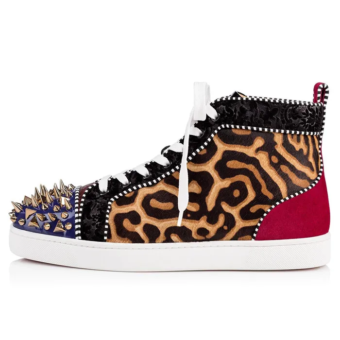 SHOOEGLE роскошные мужские высокие кроссовки ручной работы с шипами модные