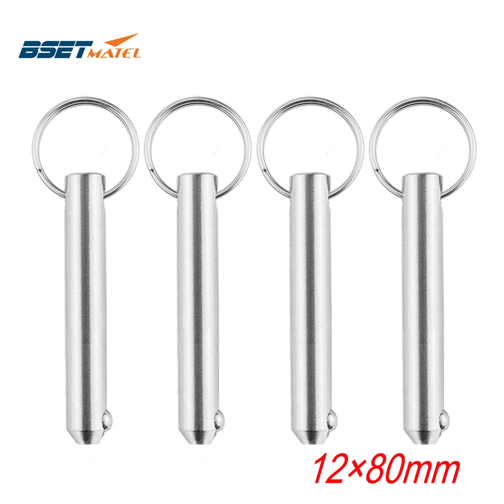 

4PCS 12*80mm Marine Grade 316 Stainless Steel Quick Release Ball Pin for Boat Bimini Top Deck Hinge Marine Hardware