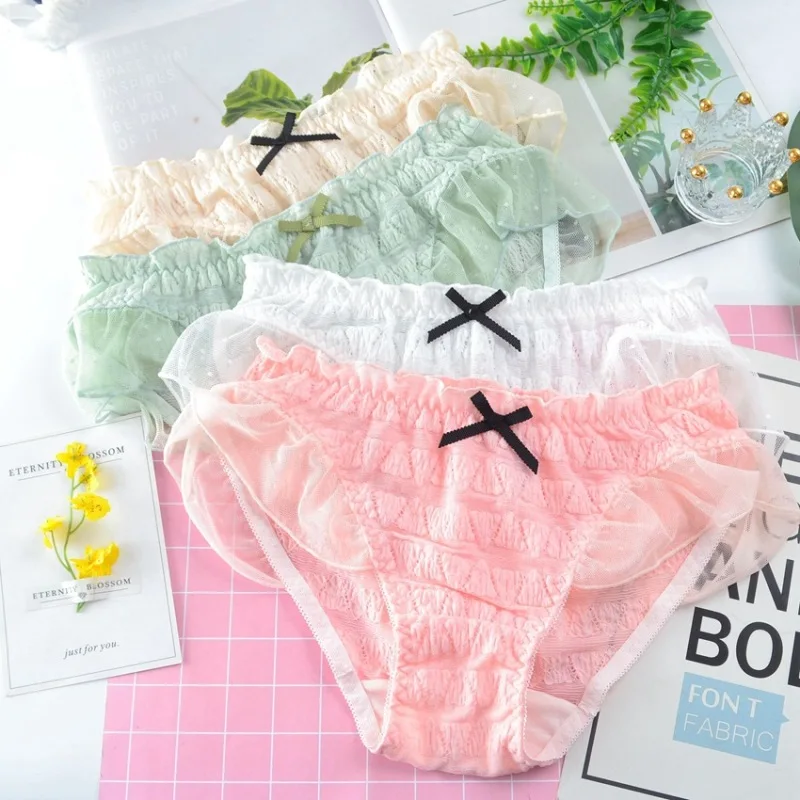 Пикантное жаккардовое кружевное нижнее белье в японском стиле принцессы дышащие