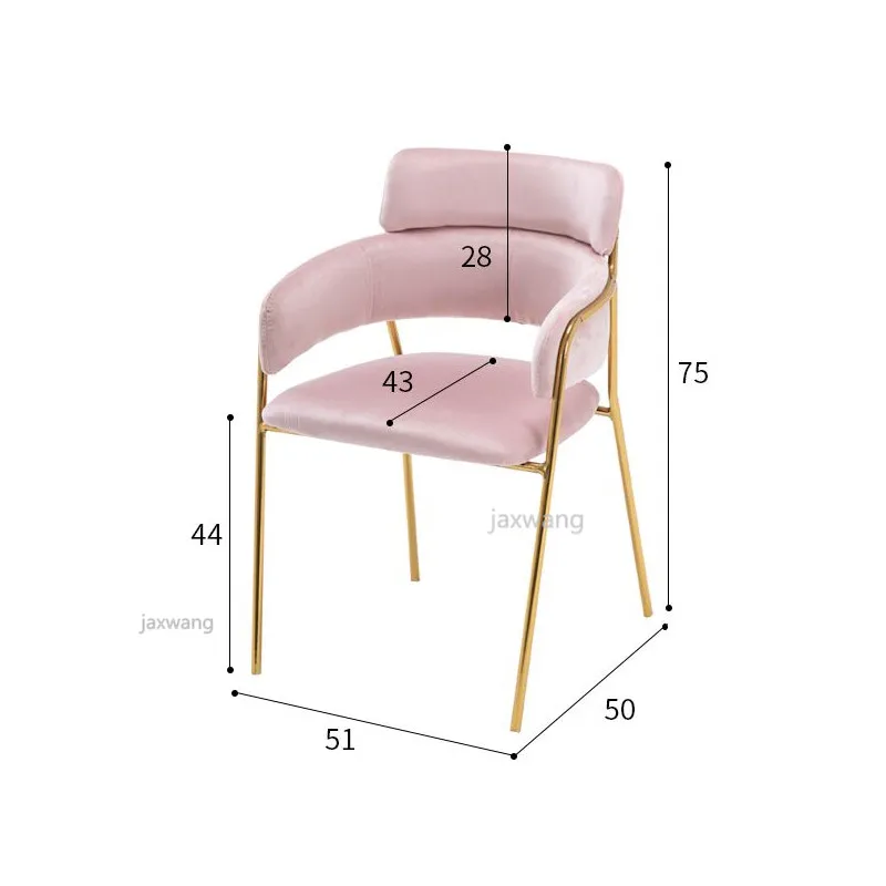 Модный Золотой Железный Металл Бархат Royals обеденный стул кофе гостиная сад