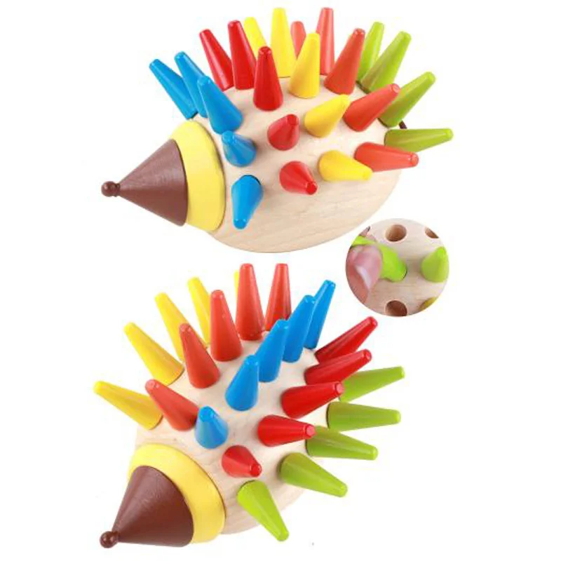 Детские игрушки сделай сам красочные ежики деревянные строительные блоки для