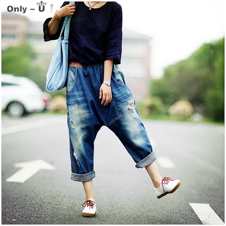 

Fashion Harem Pants Women Girls Cotton Casual Trousers 2020 Autumn Winter Hot Loose Plus Size Jeans Ankle-length Pants Korean
