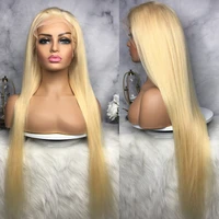 blonde lace front wig human hair brazilian bone straight human hair wigs for black women 30 inch colored 613 lace frontal wig