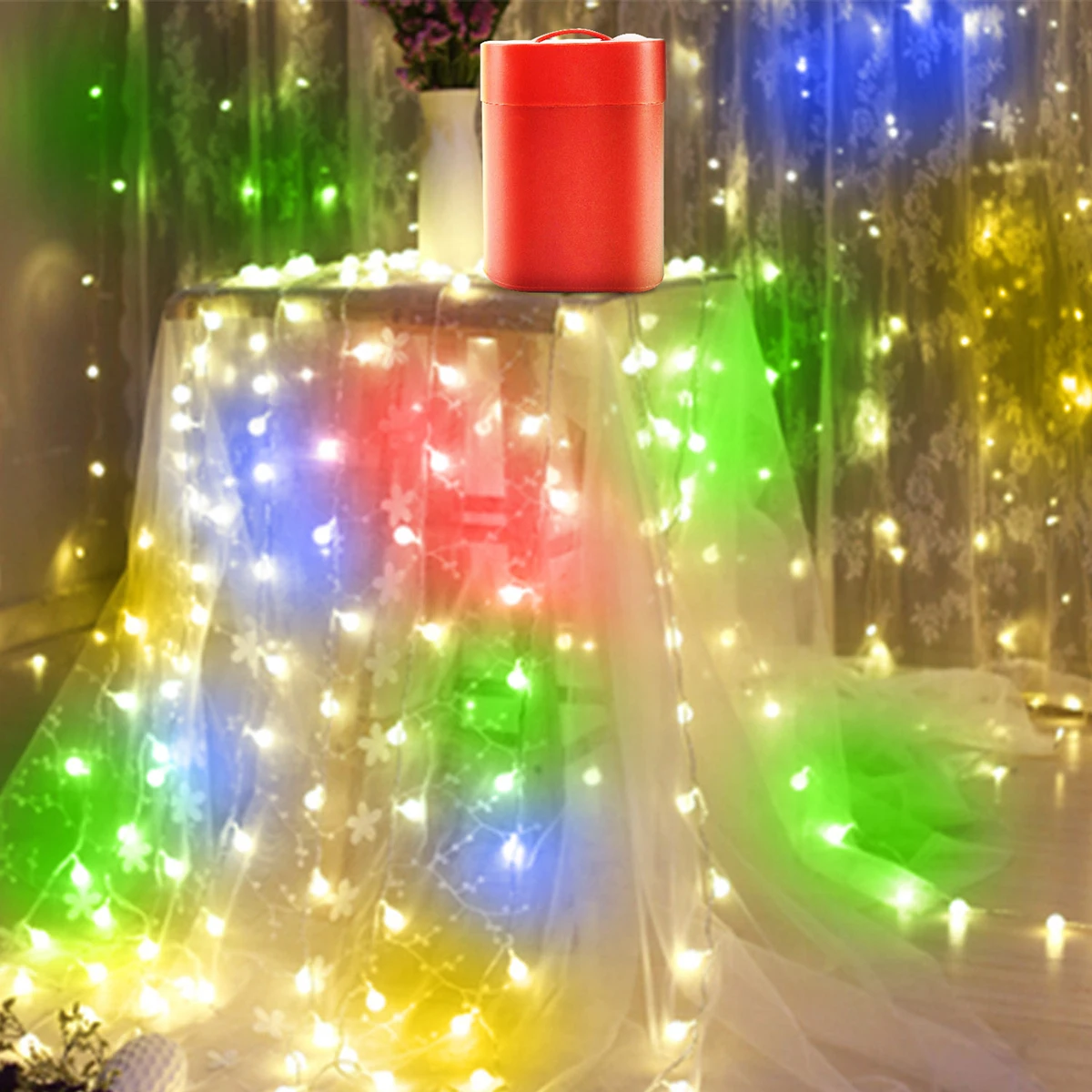 Светодиодный светильник на серебряной проволоке теплая красочная Гирлянда для