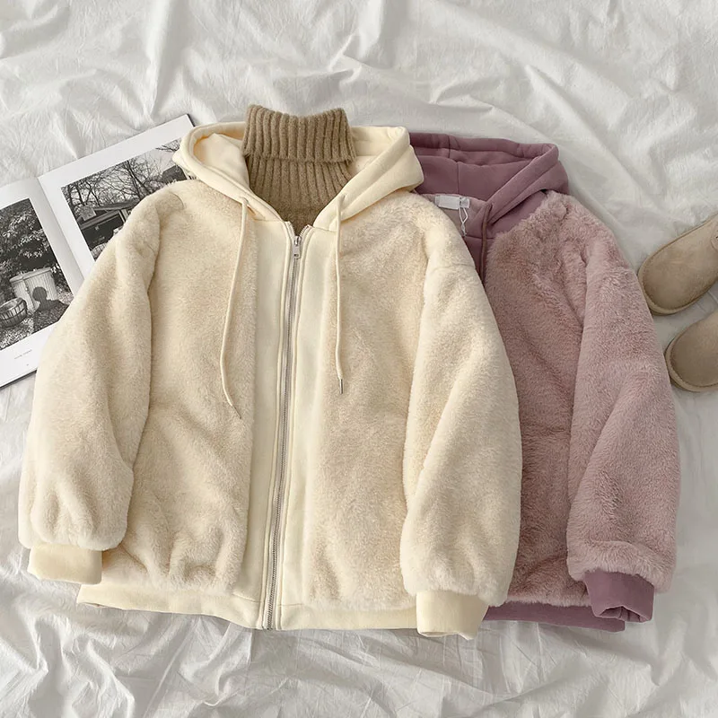 

Куртка женская зимняя из искусственной норки, с капюшоном и длинным рукавом