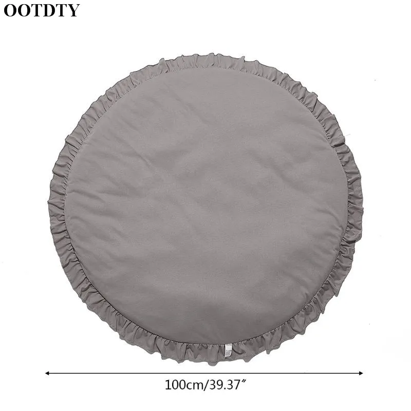 OOTDTY Round Kids Rugs Lace Soft Baby Floor Game Play Mat for Nursery Bedroom and Playroom Crawling Carpet Home Decoration | Игрушки и