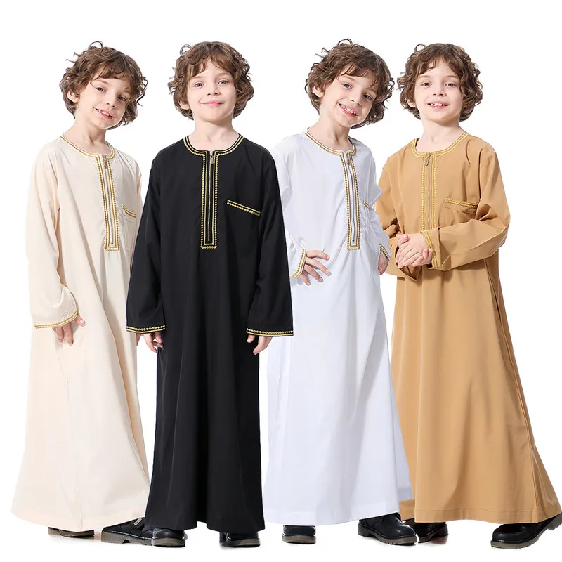 

Muslim men Child long dress thobe for men qamis enfant boy mens clothes jubah muslim men Comfortable and breathable