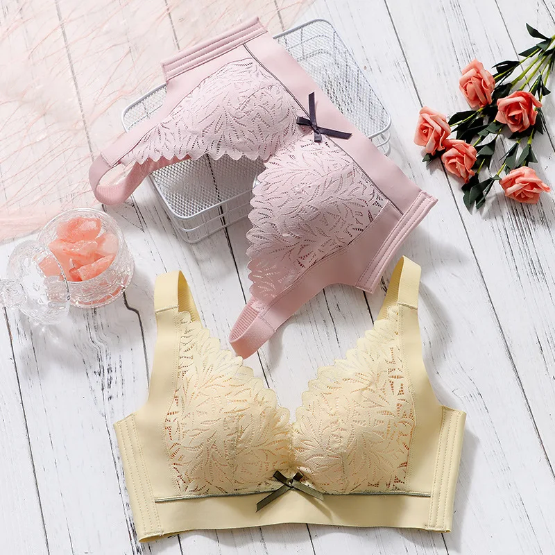 Sostenes de lactancia materna para mujeres embarazadas, ropa interior Sexy con lazo de encaje, sujetador Prenatal, postparto-1