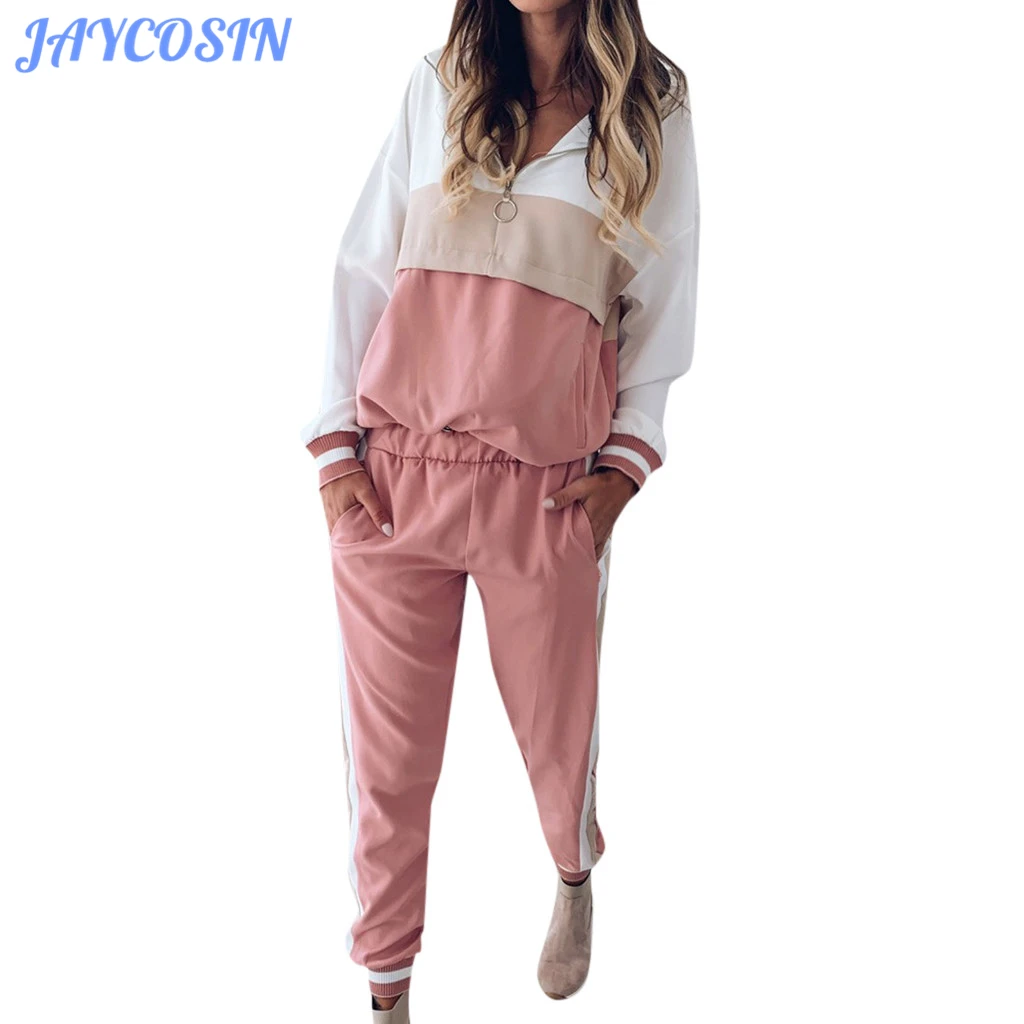 Женский комплект одежды JAYCOSIN спортивный костюм из 2 предметов топ с длинными