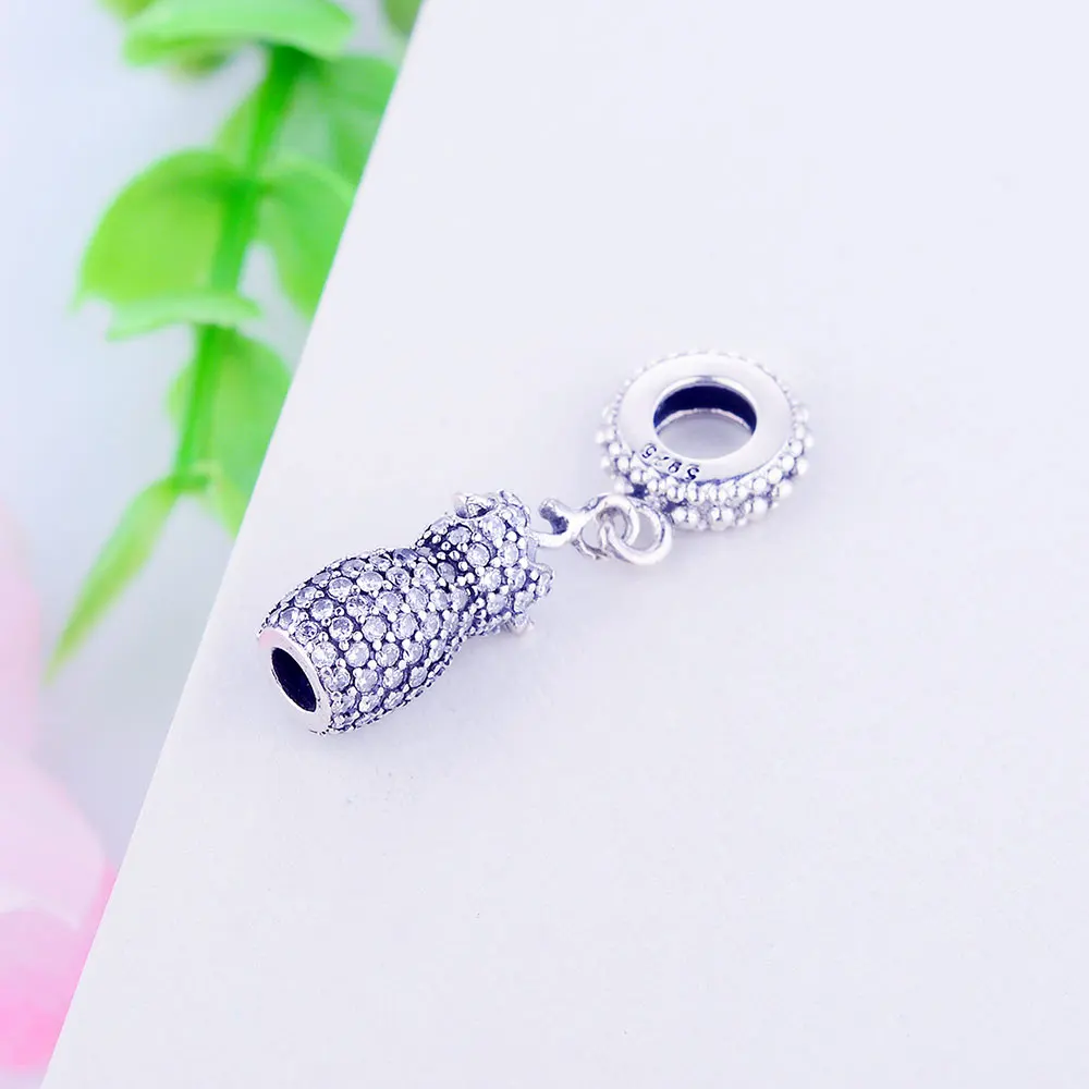 Ослепительное платье подвеска с прозрачным кубическим цирконием подходит для