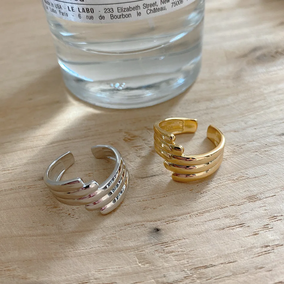 

Amaiyllis 925 Sterling Silver Minimalist Open Ring Personality Trendy Jewelry Fashion Pattern irregular Ring For Women Gift