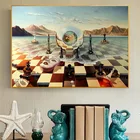 Сальвадор Дали сюрреалистичность Шахматная маска на море холст картины абстрактные постеры и принты настенные картины для гостиной домашний декор