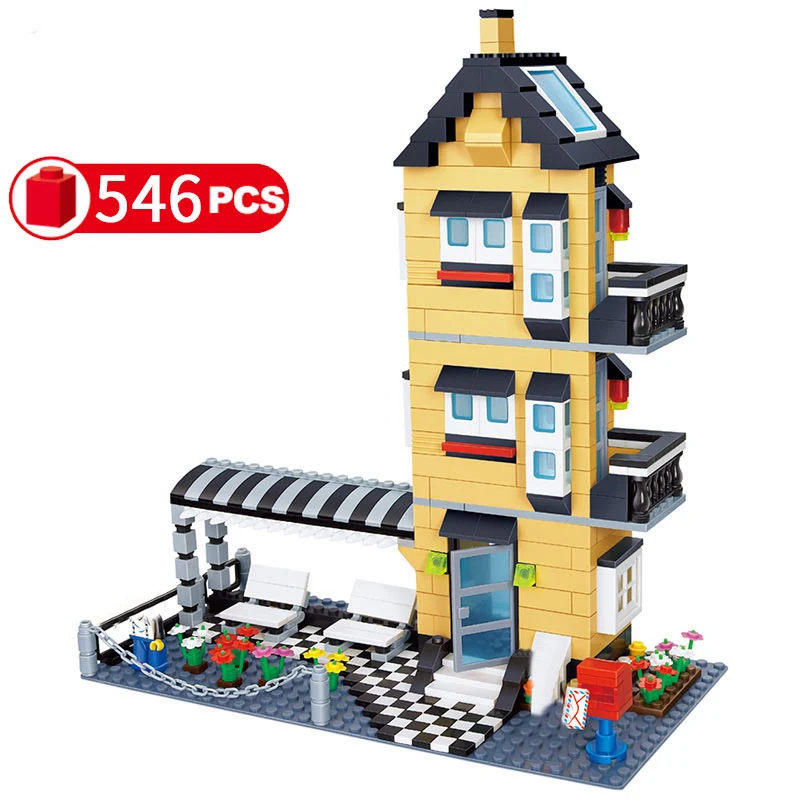 Wange Compatible City Architecture model capital building kits block kids toys children bricks France villa village sets | Игрушки и