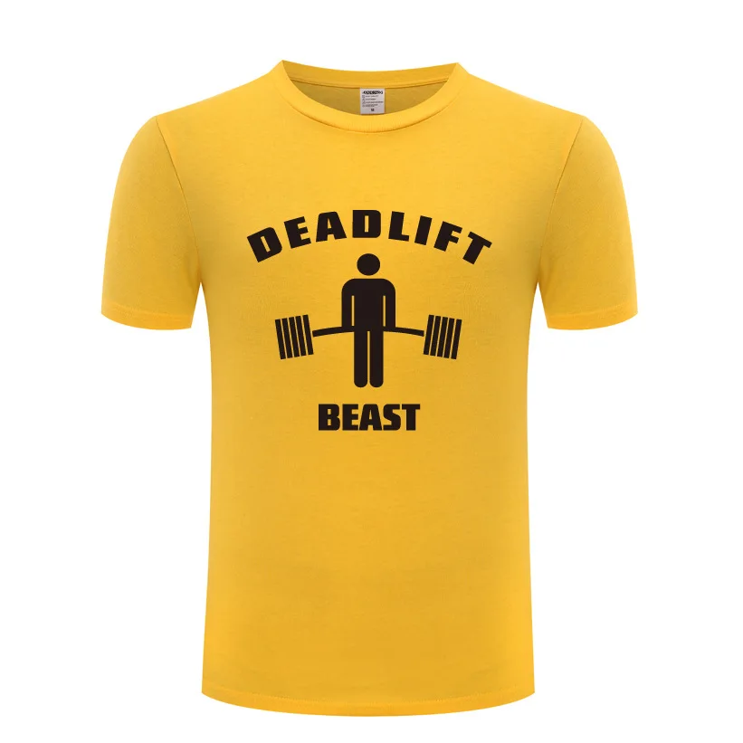 Мужская футболка с принтом Deadlift Beast-weighetlifting футболки для фитнеса бодибилдинга