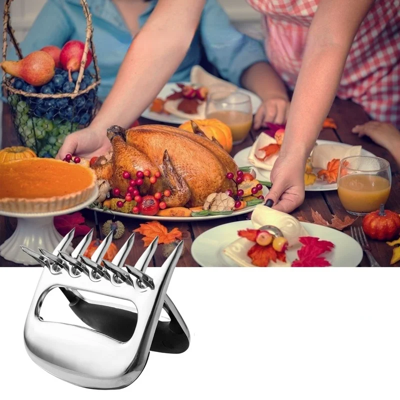 

2 pc Stainless Steel Bear Claw Meat Shredder Non stick Meat Divider BBQ Meat Barbecue Fork Food Meat Separator Cutting Tool