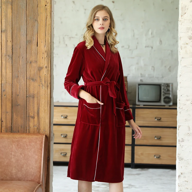 Велюровый Халат невесты женский зимний банный халат плотная теплая Пижама